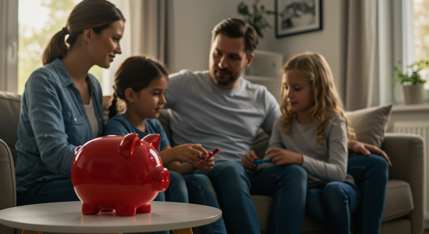 Família feliz e com boa educação financeira